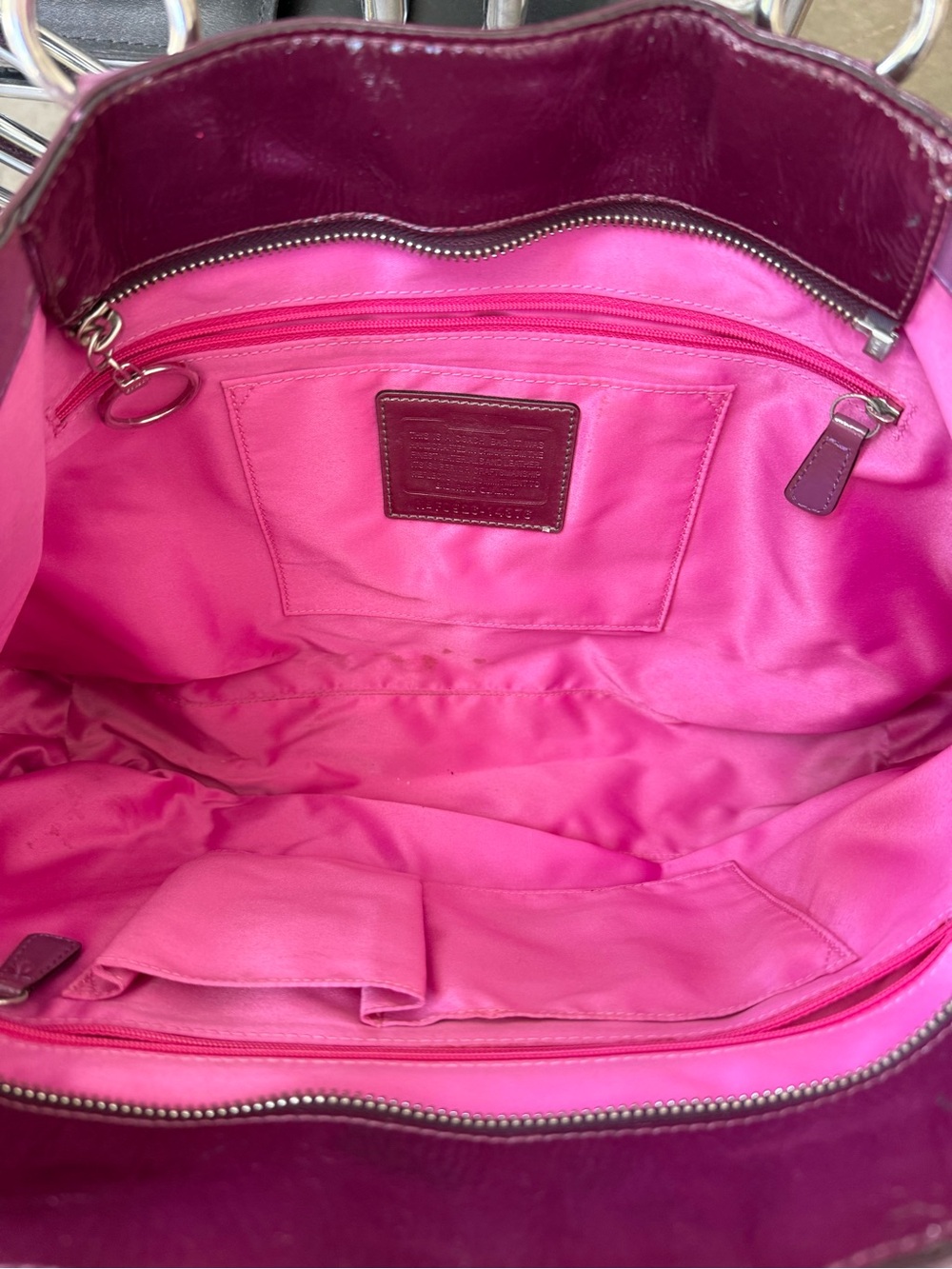 Coach Plum Patent Leather Shoulder Bag - Picture 2 of 3